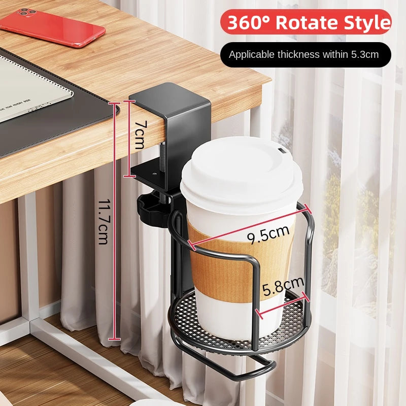 Support de Tasse de Bureau 2 en 1 sans Perçage