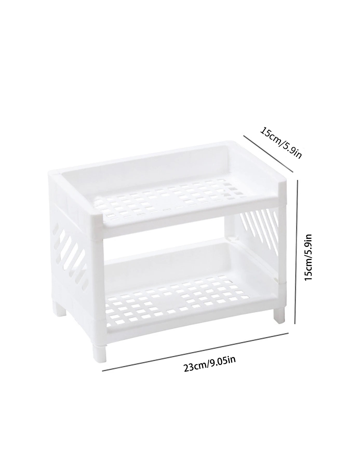 Rangement de Bureau Double Couche Blanc