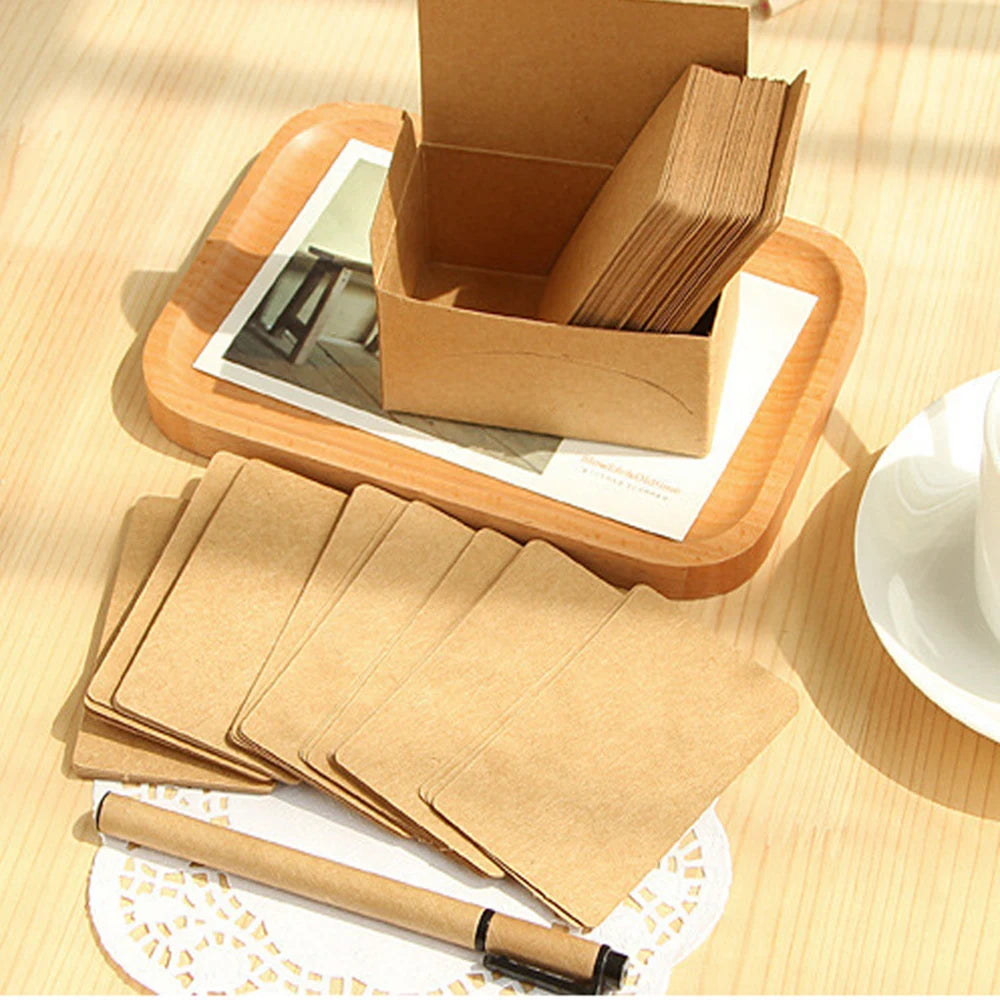 100 Cartes Blanches Visite & Messages 5,3 x 9 cm
