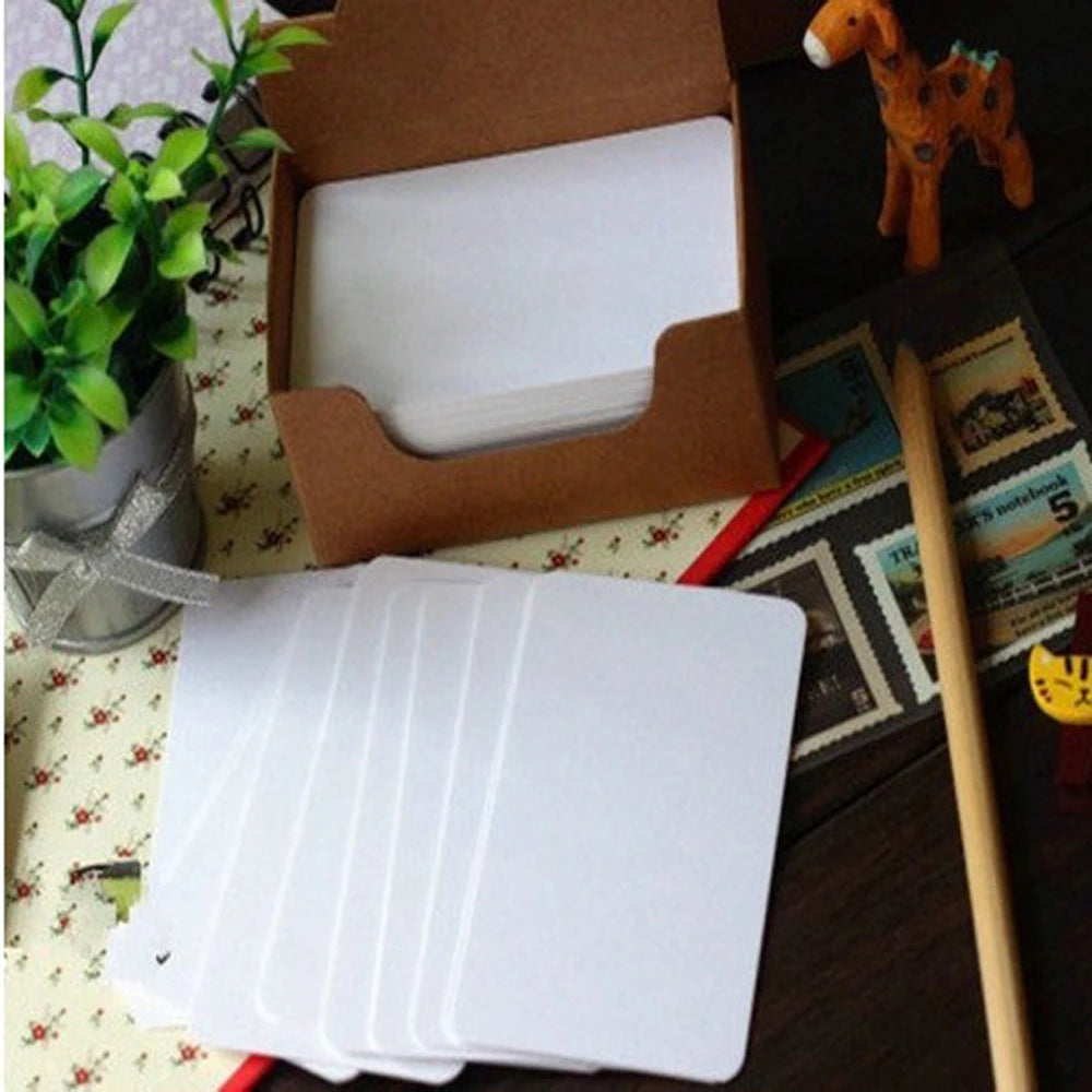 100 Cartes Blanches Visite & Messages 5,3 x 9 cm — vue 2