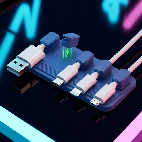 Support de Câble Magnétique en Silicone pour Bureau