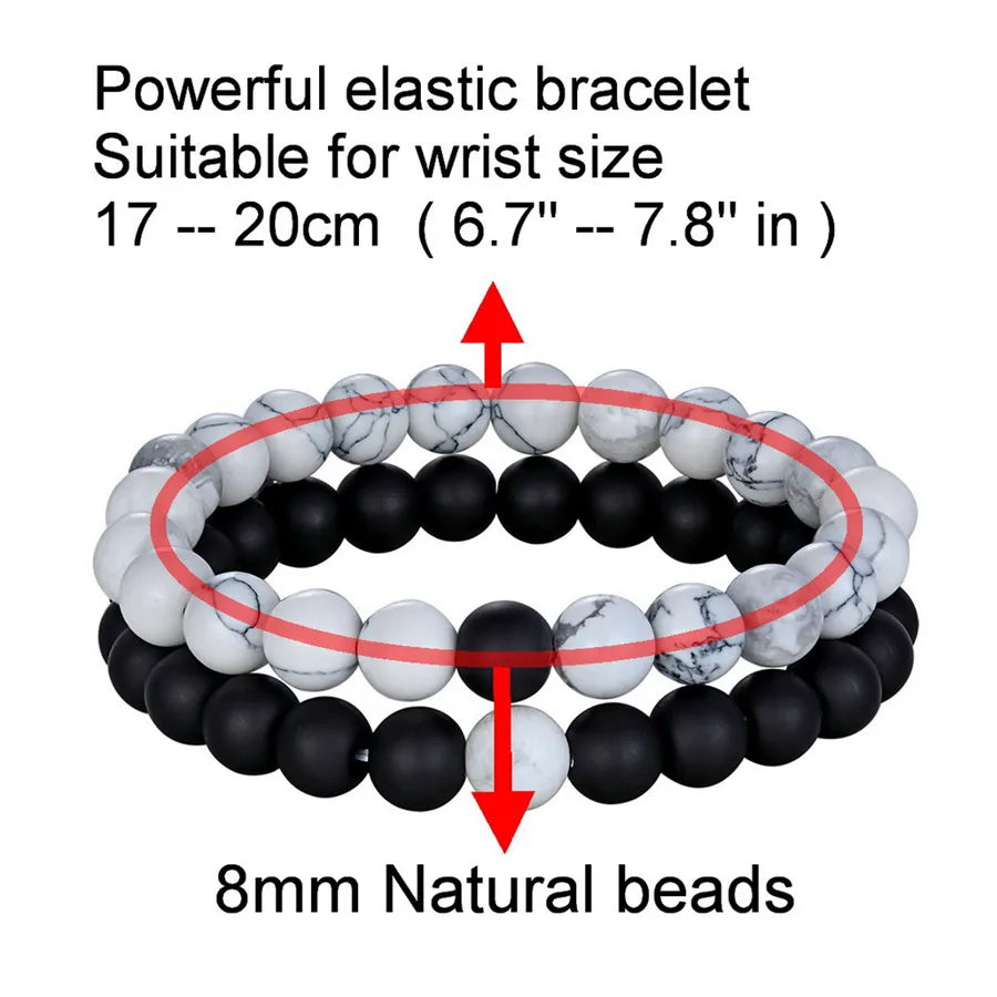 Bracelets Couple TYO 2Pcs Charms Crâne Couronne
