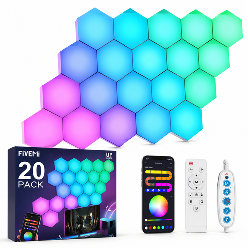 Lampe Murale Hexagonale RGB Smart Changement de Couleur