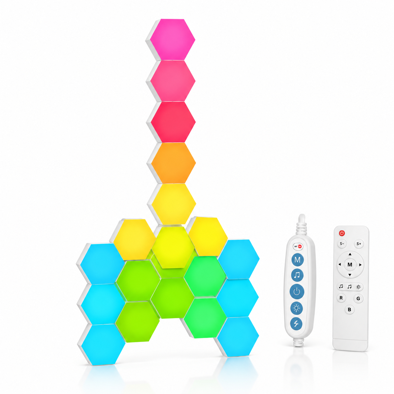 Lampe Murale Hexagonale RGB Smart Changement de Couleur