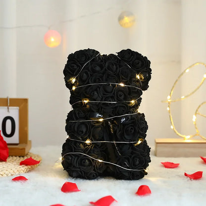 Ours en Rose Artificielle 25 cm avec Boîte — vue 11