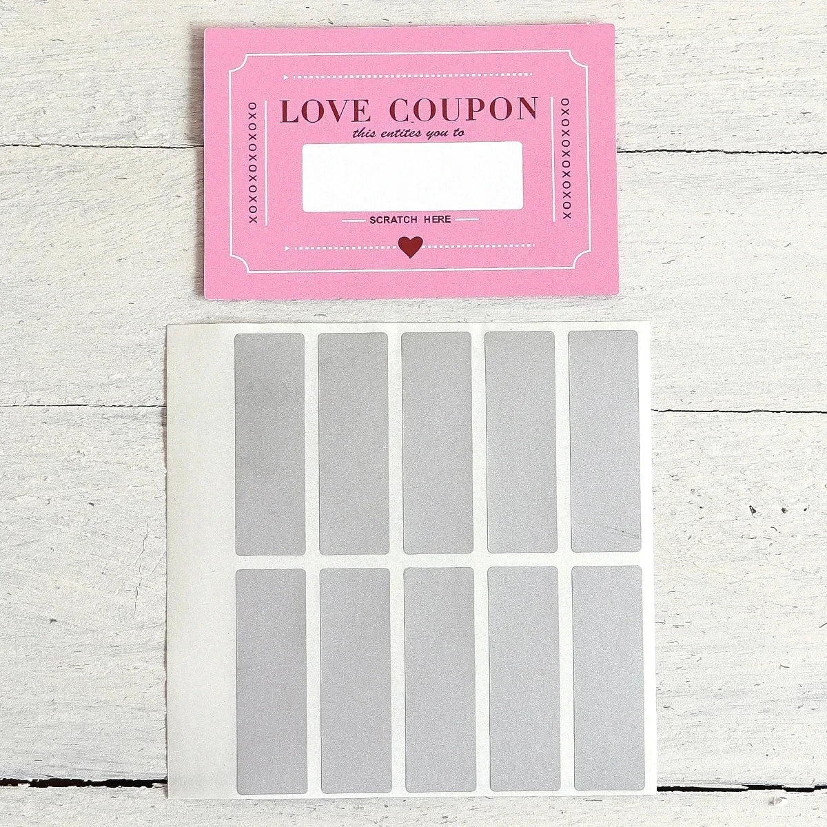Cartes à Gratter Coupons d'Amour pour Saint-Valentin
