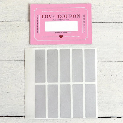 Cartes à Gratter Coupons d'Amour pour Saint-Valentin