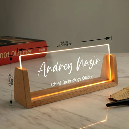 Plaque de Nom Personnalisable Lumineuse Bureau