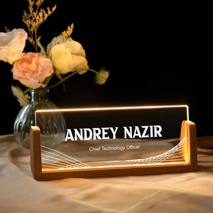 Plaque de Nom Personnalisable Lumineuse Bureau
