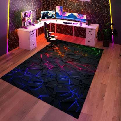 Tapis de Jeu Gamer Sol Geometrique Coloré