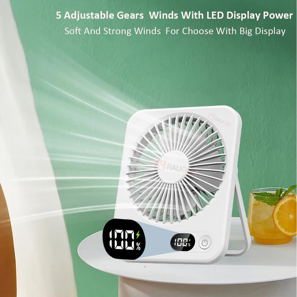 Mini Ventilateur Portable USB Pliable 5 Vitesses — vue 3
