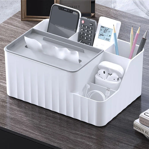 Organisateur de Bureau 6 Sections avec Boite à Mouchoires