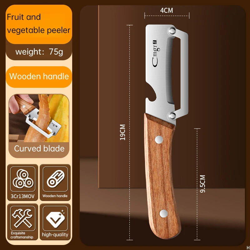 Éplucheur Inox à Poignée en Bois Ergonomique — vue 7