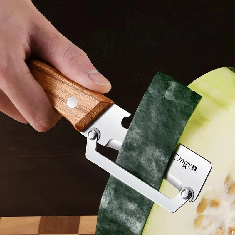 Éplucheur Inox à Poignée en Bois Ergonomique — vue 3