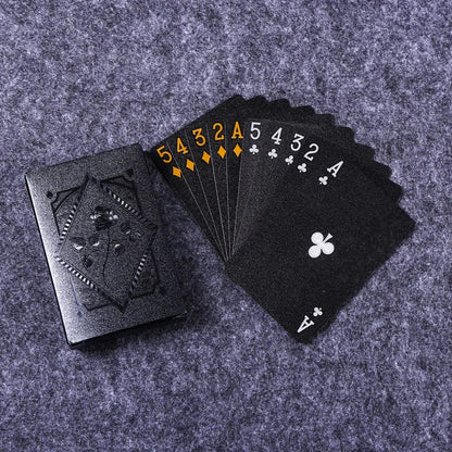 Jeu de Cartes Poker Noir & Or Étanche