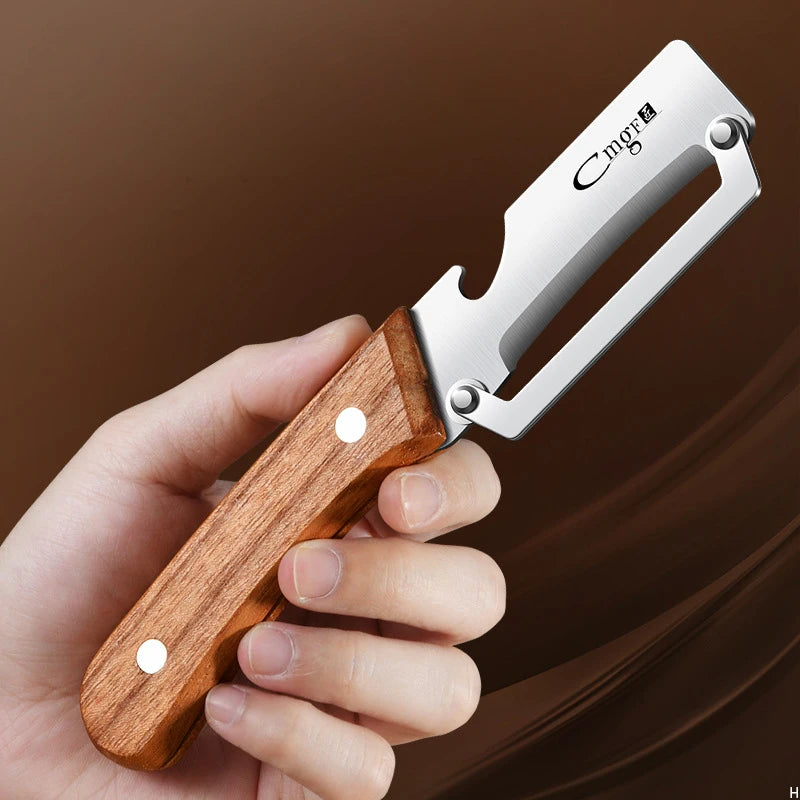 Éplucheur Inox à Poignée en Bois Ergonomique — vue 2