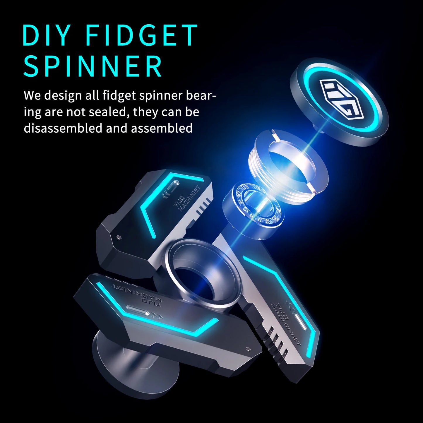 Spinner Fidget Lumineux Métal Anti-Stress — vue 3