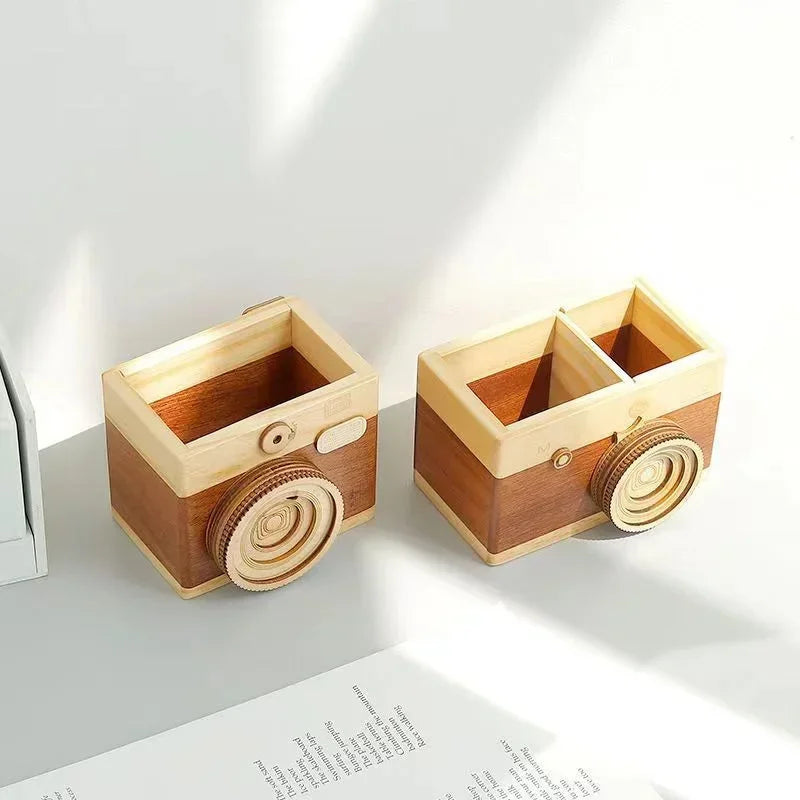 Porte-Crayon en Bois Forme Appareil Photo — vue 6
