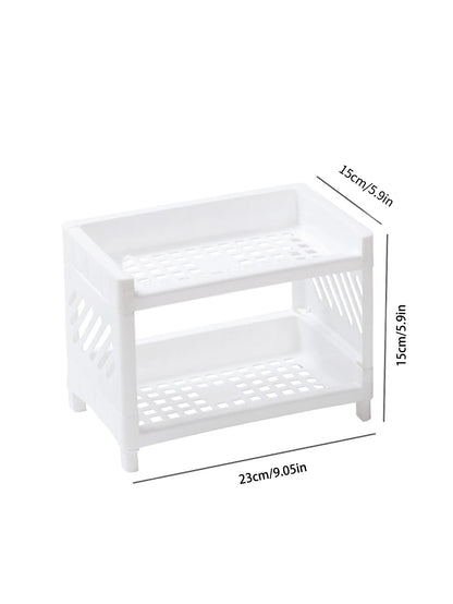 Rangement de Bureau Double Couche Blanc