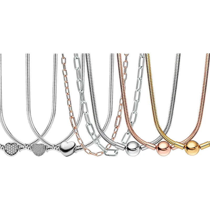 Collier Chaine Serpent Argent 45-60CM Bijoux DIY