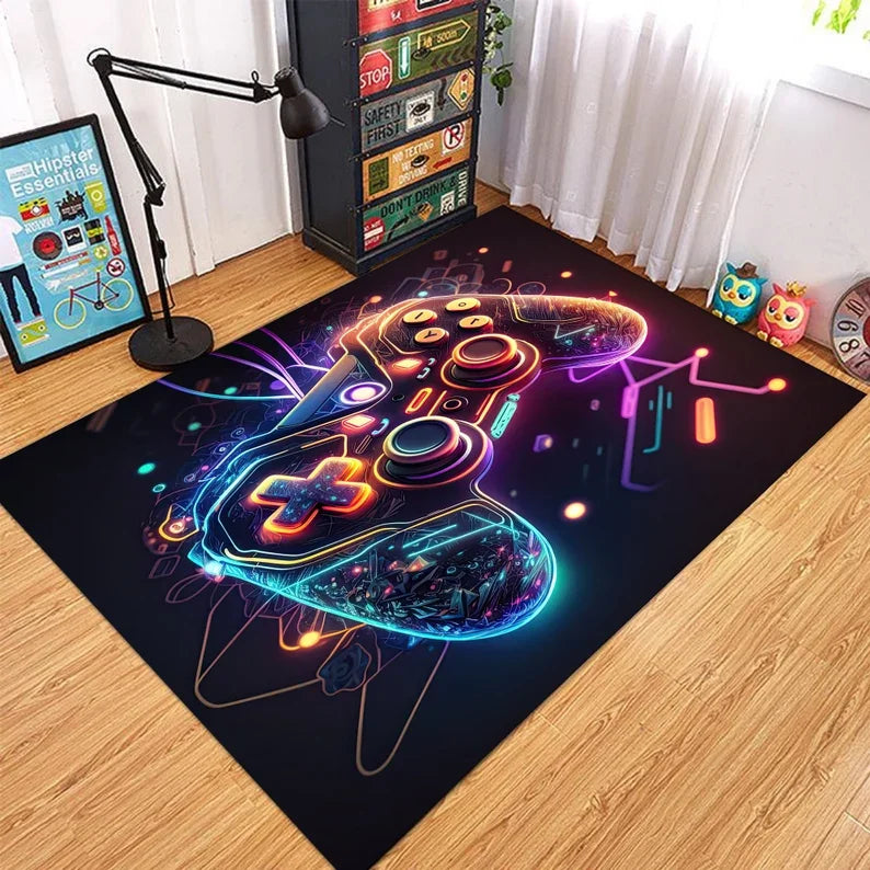 Tapis de Jeu Gamer Sol Geometrique Coloré