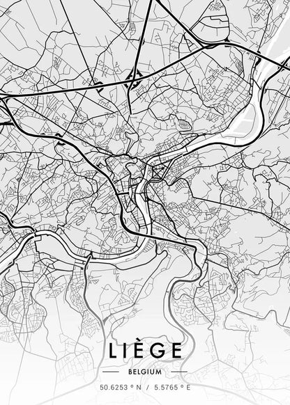 Poster Carte de Ville Noir et Blanc Paris New York — vue 15
