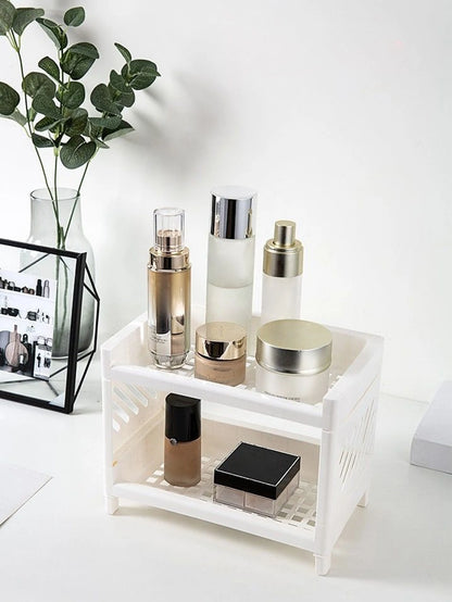 Rangement de Bureau Double Couche Blanc