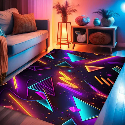 Tapis de Jeu Gamer Sol Geometrique Coloré