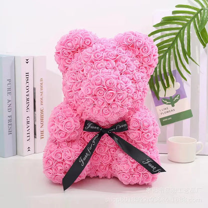Ours en Rose Éternelle 25 cm Cadeau Romantique — vue 4