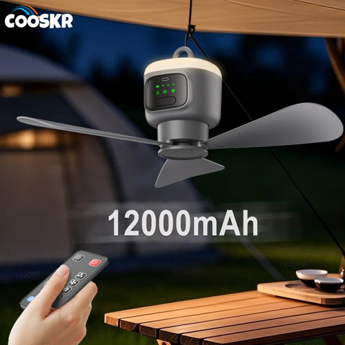 Ventilateur Portable puissant 12000mAh Rechargeable avec Lumière LED