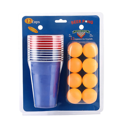Jeu de 12 Balles et 12 Gobelets de Bière Pong