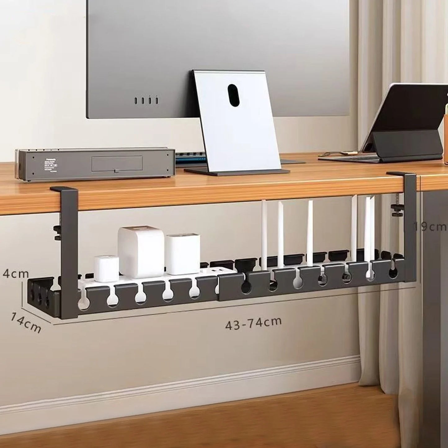 Support de Câbles Bureau Sous Table Sans Perçage