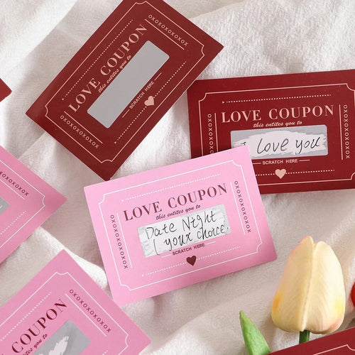 Cartes à Gratter Coupons d'Amour pour Saint-Valentin