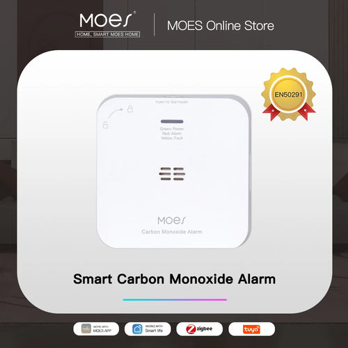 Détecteur de Fumée CO Gaz ZigBee MOES