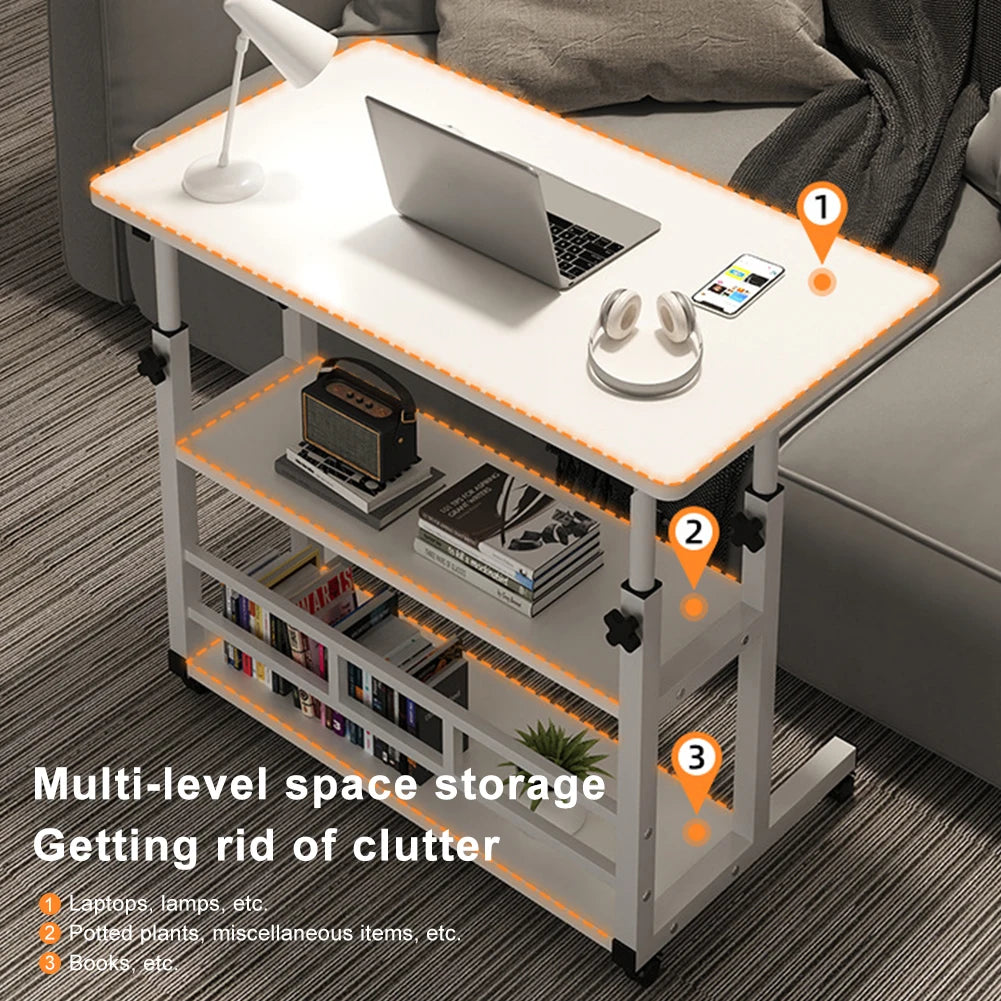 Bureau Mobile Ajustable à Hauteur Portable avec Roues