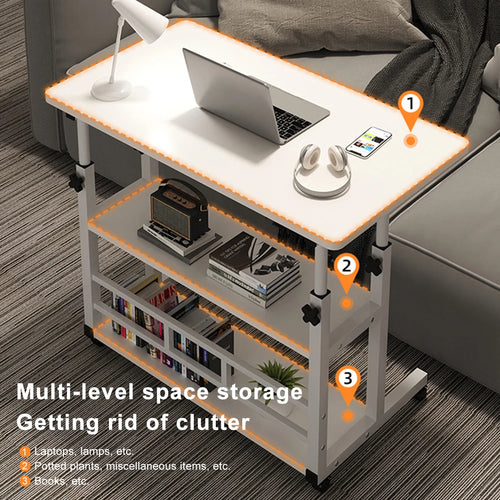Bureau Mobile Ajustable à Hauteur Portable avec Roues