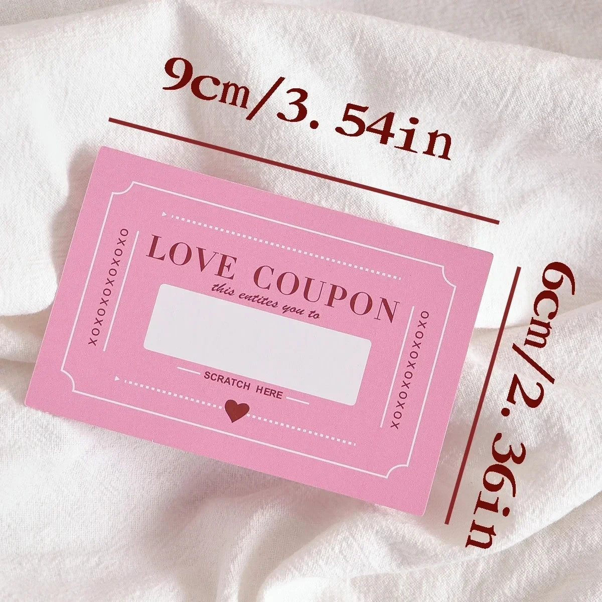 Cartes à Gratter Coupons d'Amour pour Saint-Valentin