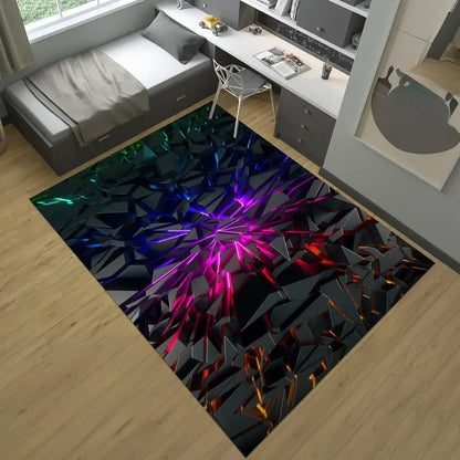 Tapis de Jeu Gamer Sol Geometrique Coloré