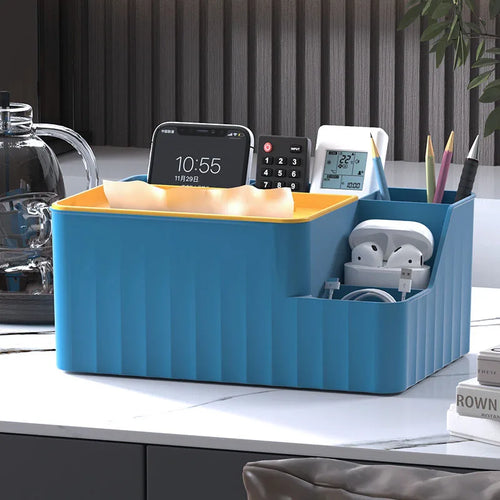 Organisateur de Bureau 6 Sections avec Boite à Mouchoires