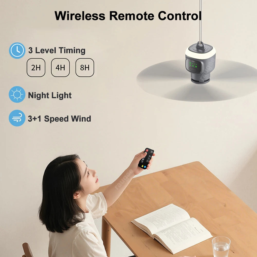 Ventilateur Portable 12000mAh avec Lumière LED — vue 4