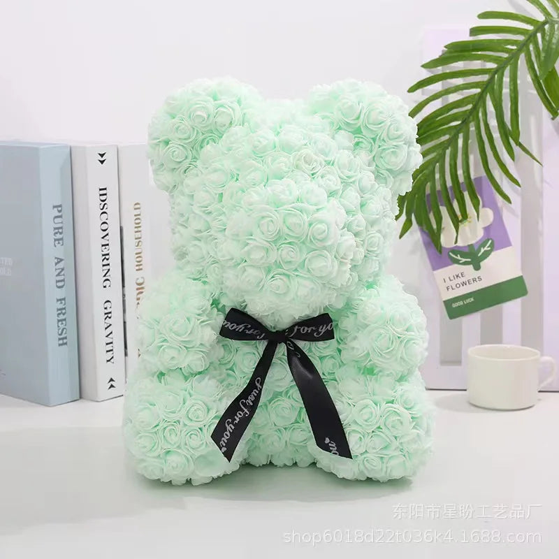 Ours en Rose Éternelle 25 cm Cadeau Romantique — vue 3