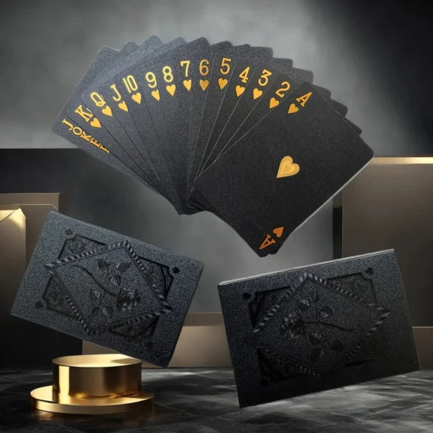 Jeu de Cartes Poker Noir & Or Étanche — vue 3