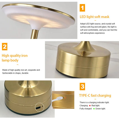 Lampe de Table LED Rechargeable avec Capteur Tactile
