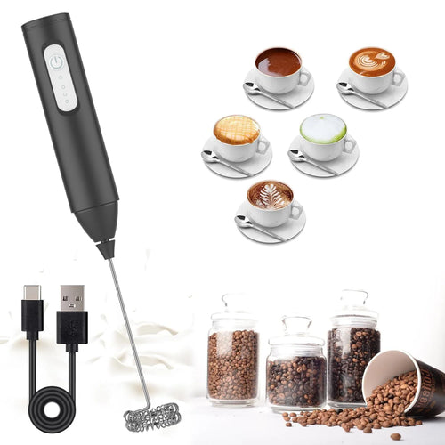 Mousseur à Lait Mini USB Rechargeable 3 Vitesses