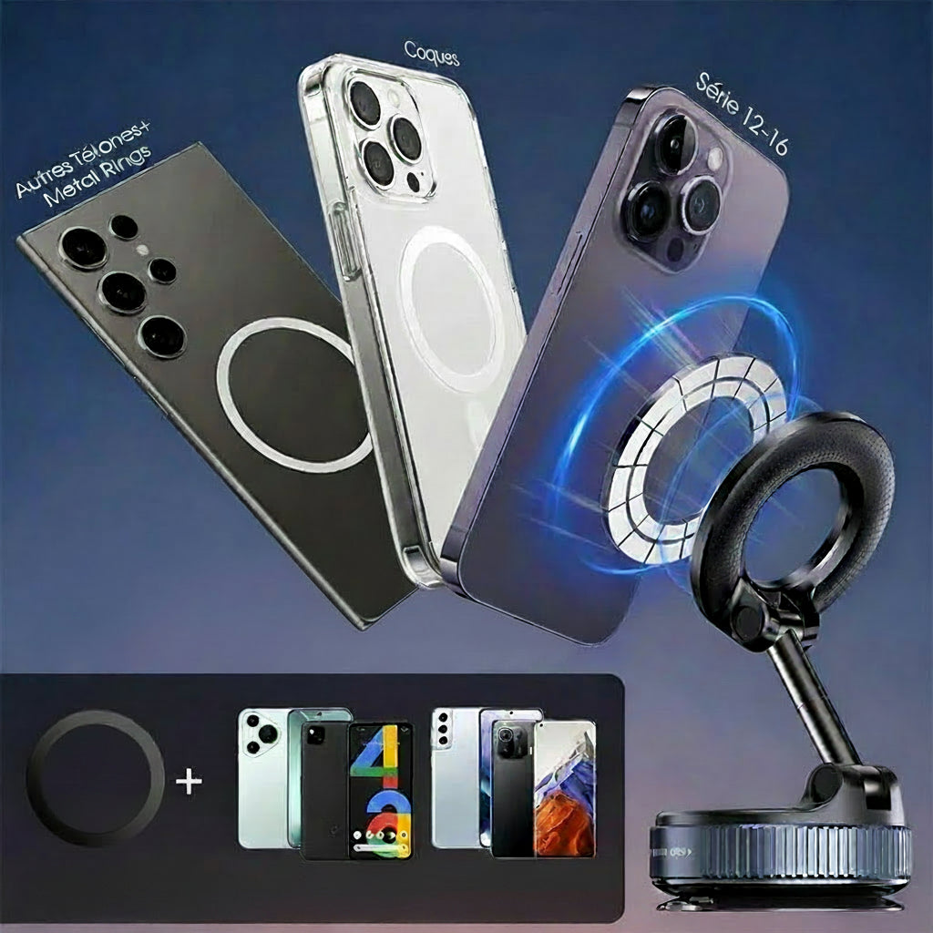Support Téléphone Voiture Magnétique 360° Rotation