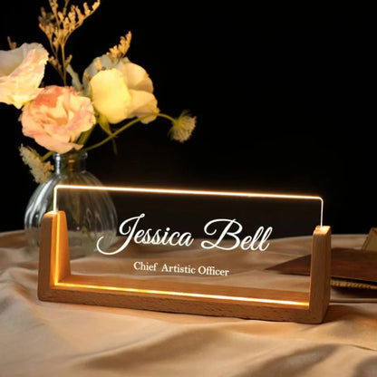 Plaque de Nom Personnalisable Lumineuse Bureau