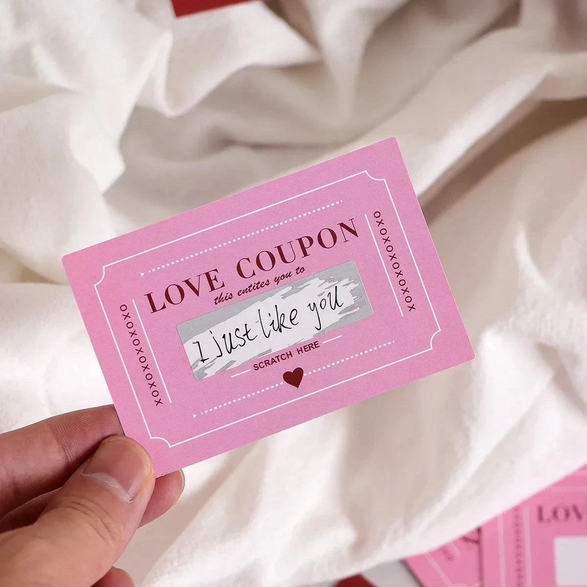 Cartes à Gratter Coupons d'Amour pour Saint-Valentin