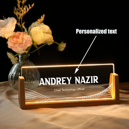 Plaque de Nom Personnalisable Lumineuse Bureau