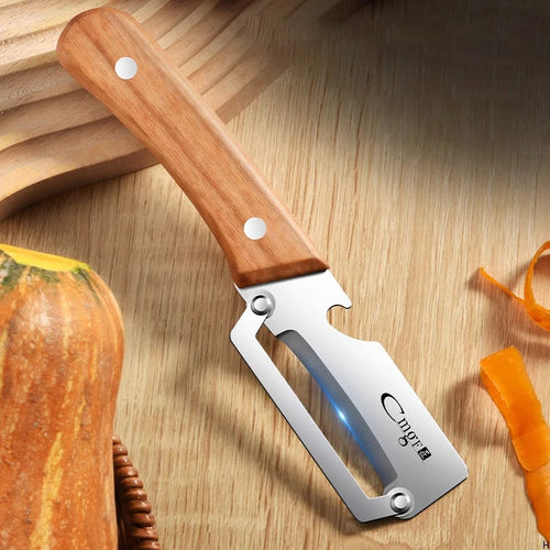 Éplucheur Inox à Poignée en Bois Ergonomique