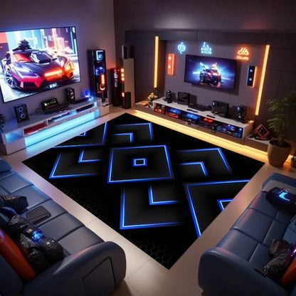 Tapis de Jeu Gamer Sol Geometrique Coloré